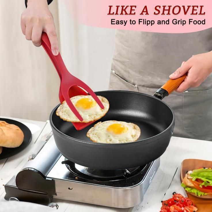 2-in-1 Silicone Spatula Tongs | Heat-Resistant Non-Stick Kitchen Tool