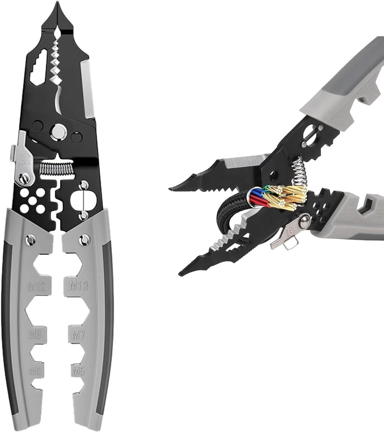 28-in-1 Multifunctional Wire Pliers & Stripper Tool | Stainless Steel Electrician Hand Tool