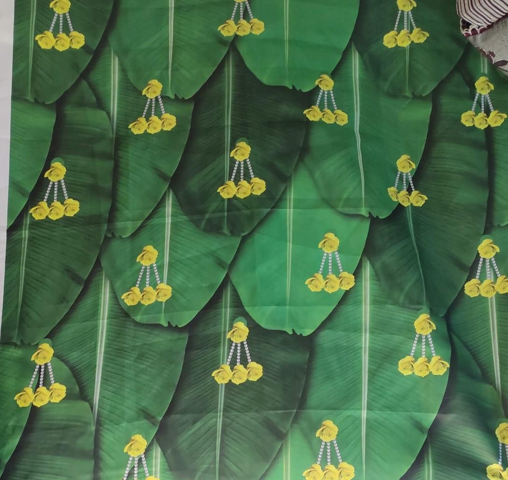 Banana Leaf Curtain Backdrop for Pooja, Housewarming & Wedding Decoration