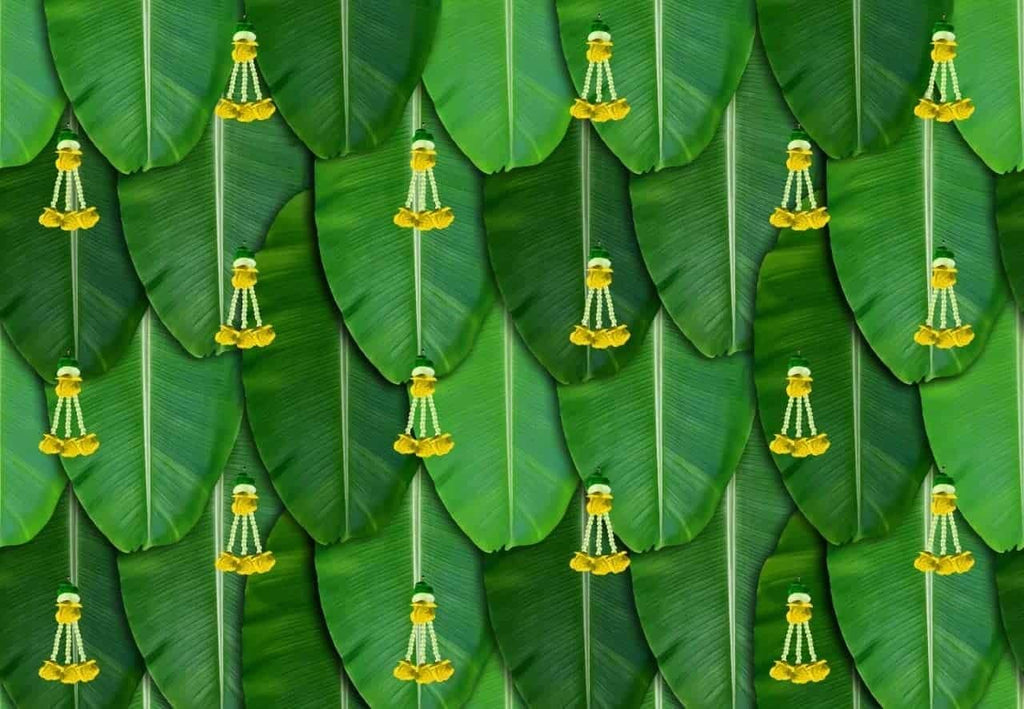 Banana Leaf Curtain Backdrop for Pooja, Housewarming & Wedding Decoration