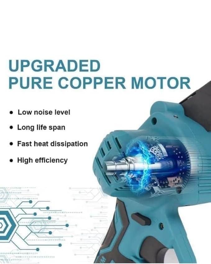 Cordless Battery Powered Electric Chainsaw for Tree Trimming & Wood Cutting (With 2 Rechargeable Batteries)