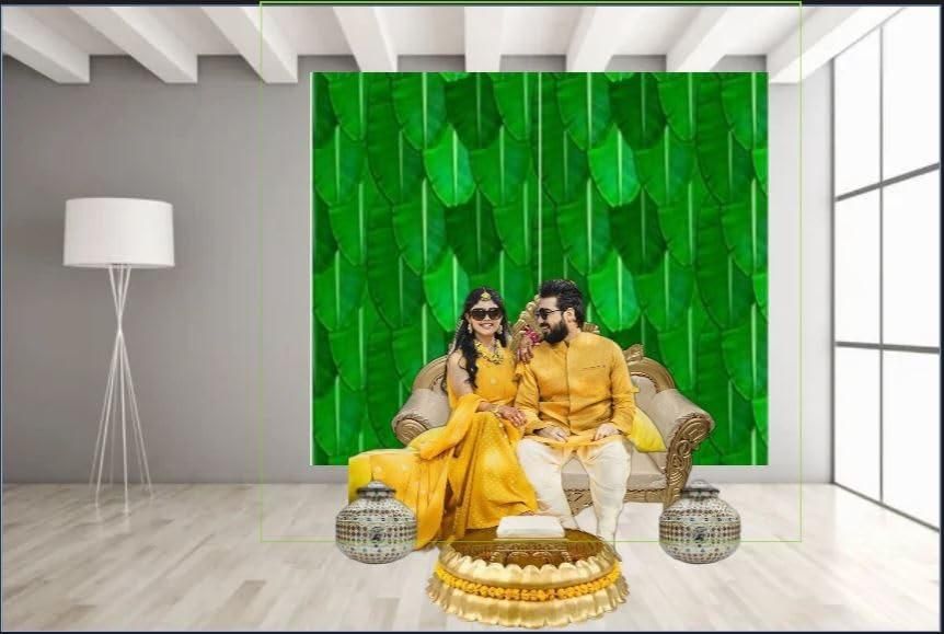 Banana Leaf Curtain Backdrop for Pooja, Housewarming & Wedding Decoration